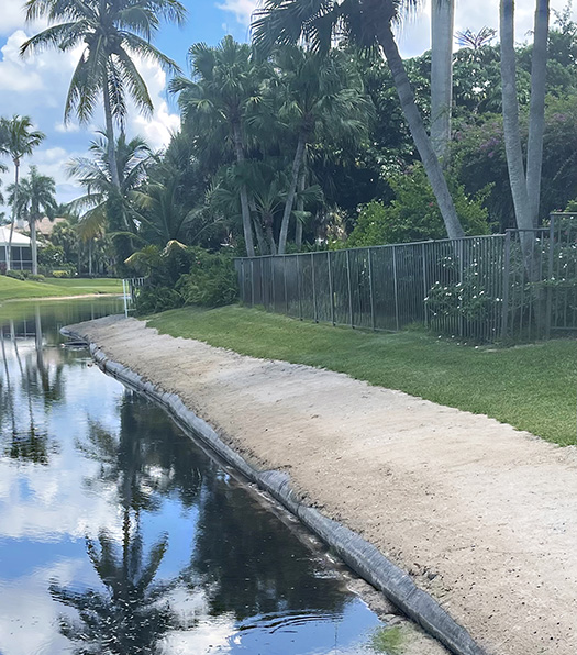 edge of lake embankment